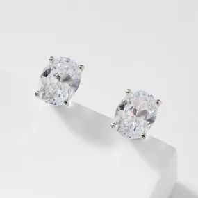 MODERN LOVE LARGE OVAL CZ STUD EARRINGS