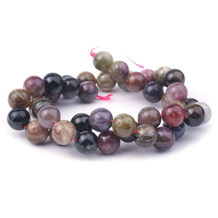 Multi Tourmaline 10mm Round - 15-16 Inch