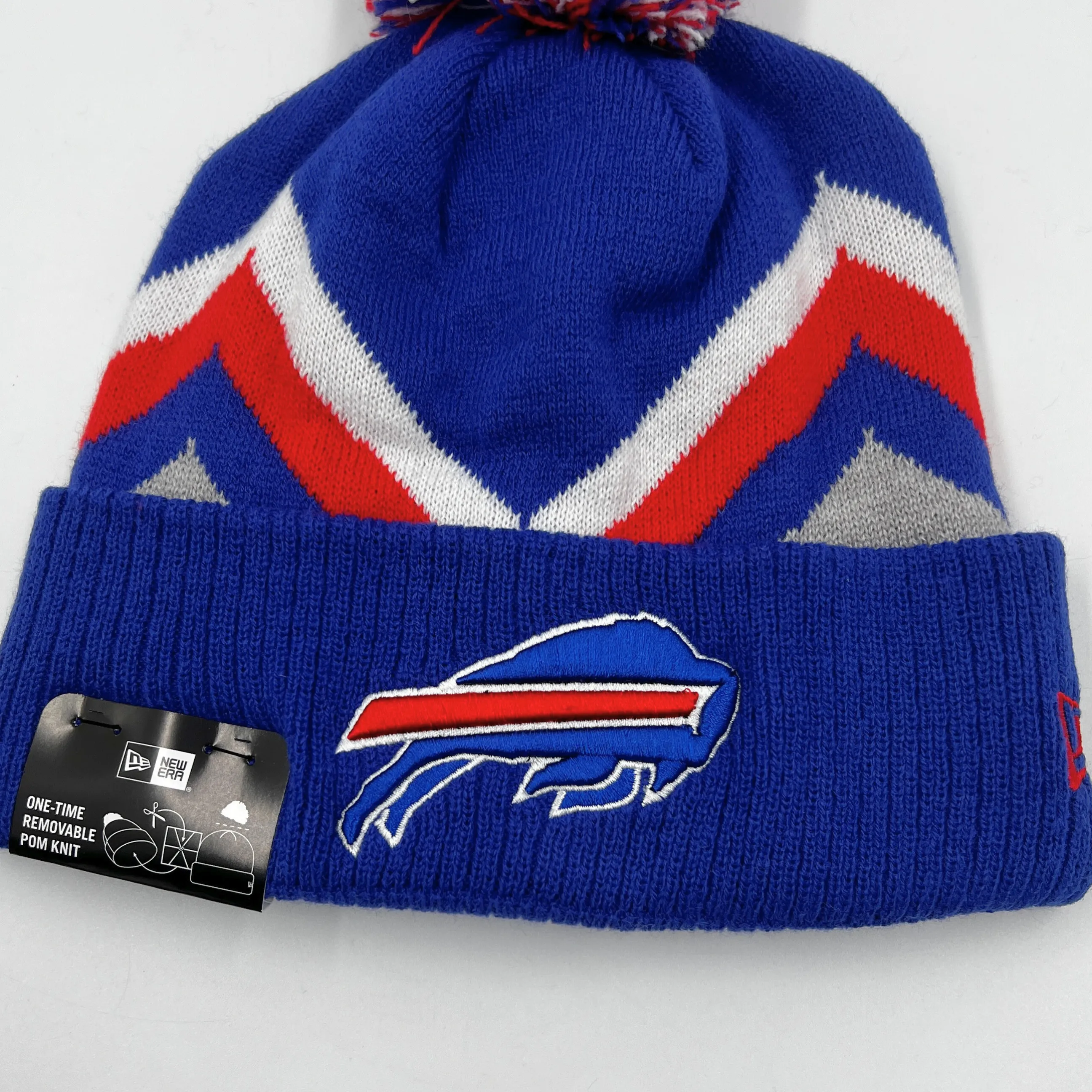 New Era Buffalo Bills Zig Zag Knit Winter Pom Pom Hat