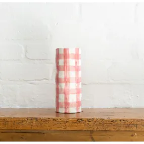 Noss & Co Medium Vase |  Pink Gingham