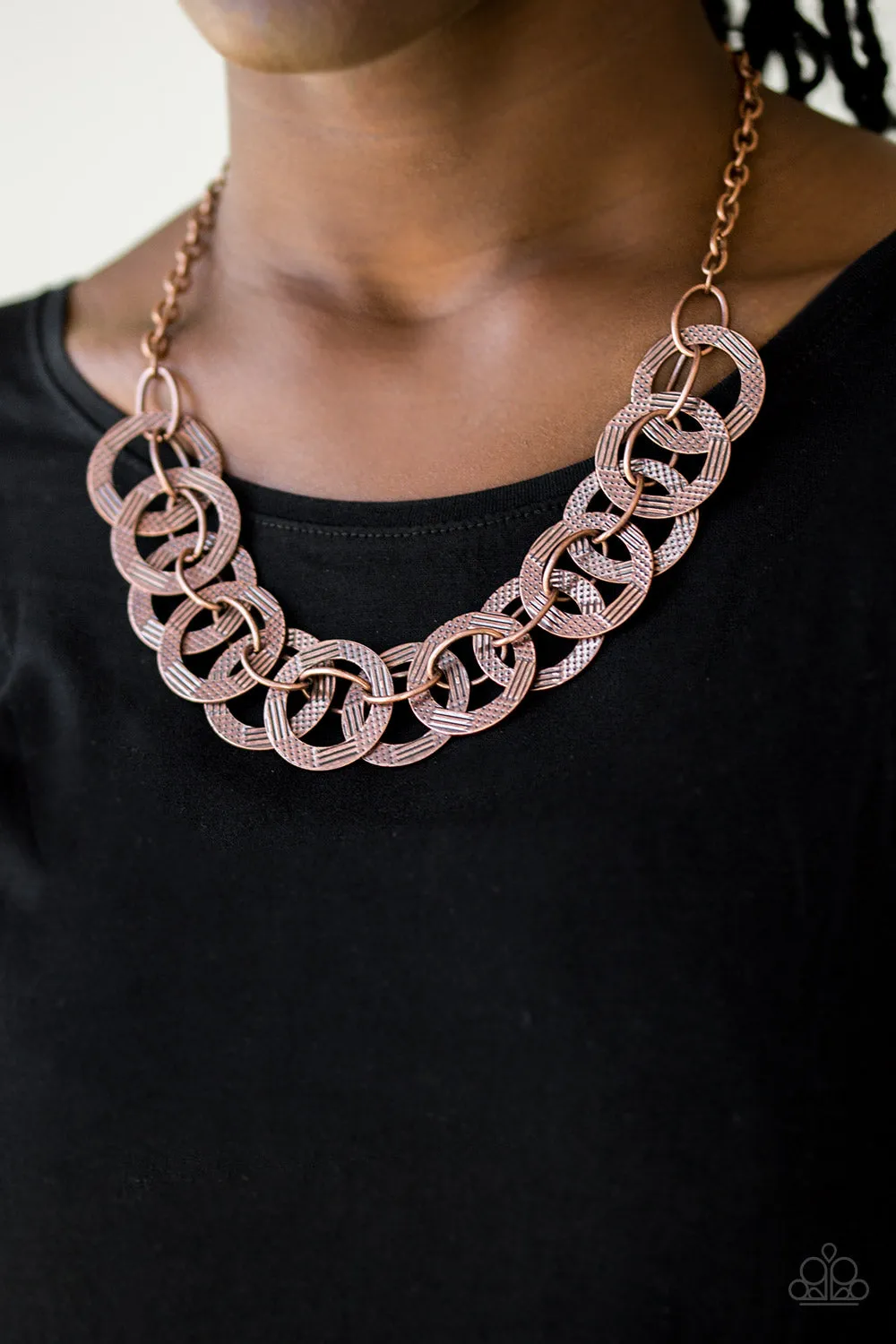 Paparazzi Accessories  - The Main Contender #N238 Box 3 - Copper Necklace