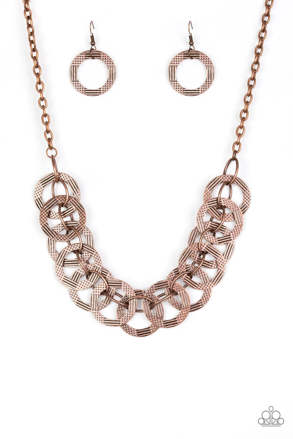 Paparazzi Accessories  - The Main Contender #N238 Box 3 - Copper Necklace