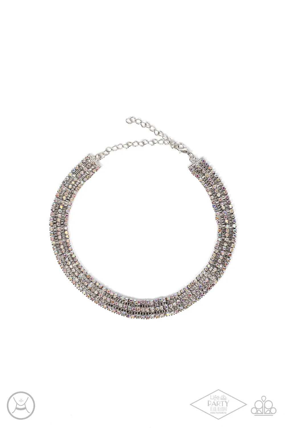 Paparazzi Full REIGN - Multi Iridescent Choker Necklace