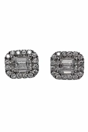 Peoples 14K White Gold & Diamond Earrings