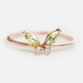 Peridot Butterfly Ring Kelebek