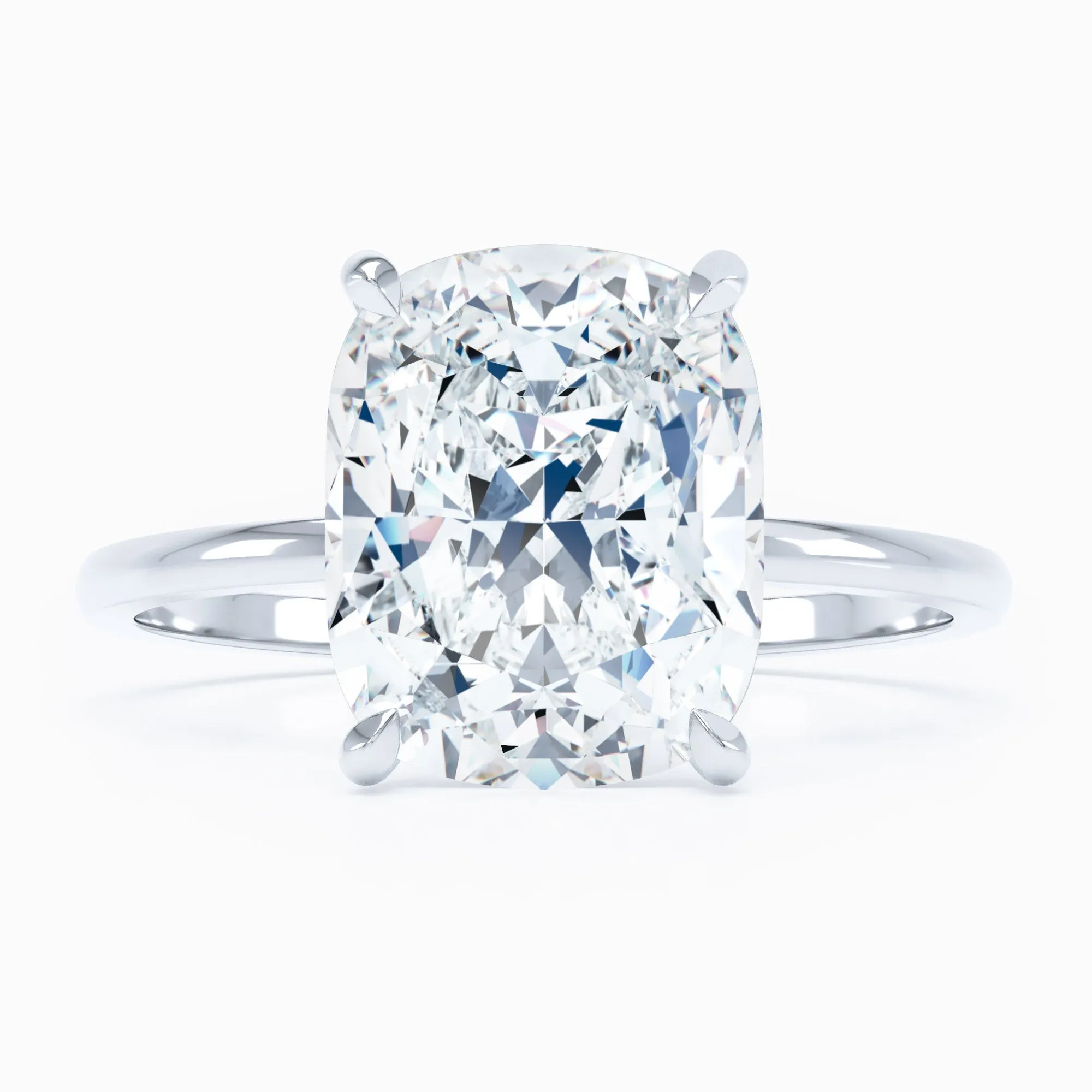 Petite Solitaire - Elongated Cushion Engagement Ring