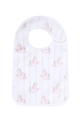 Pink Rocking Horse Feeding Bib