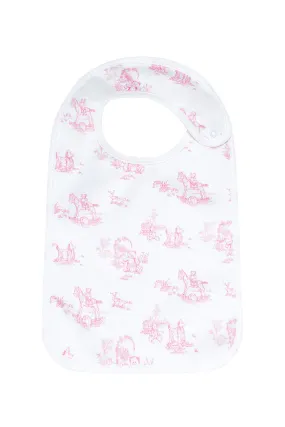 Pink Toile Baby Feeding Bib