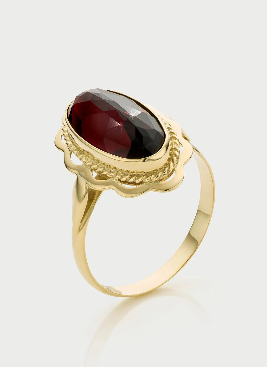 Poppy garnet ring 14k gold