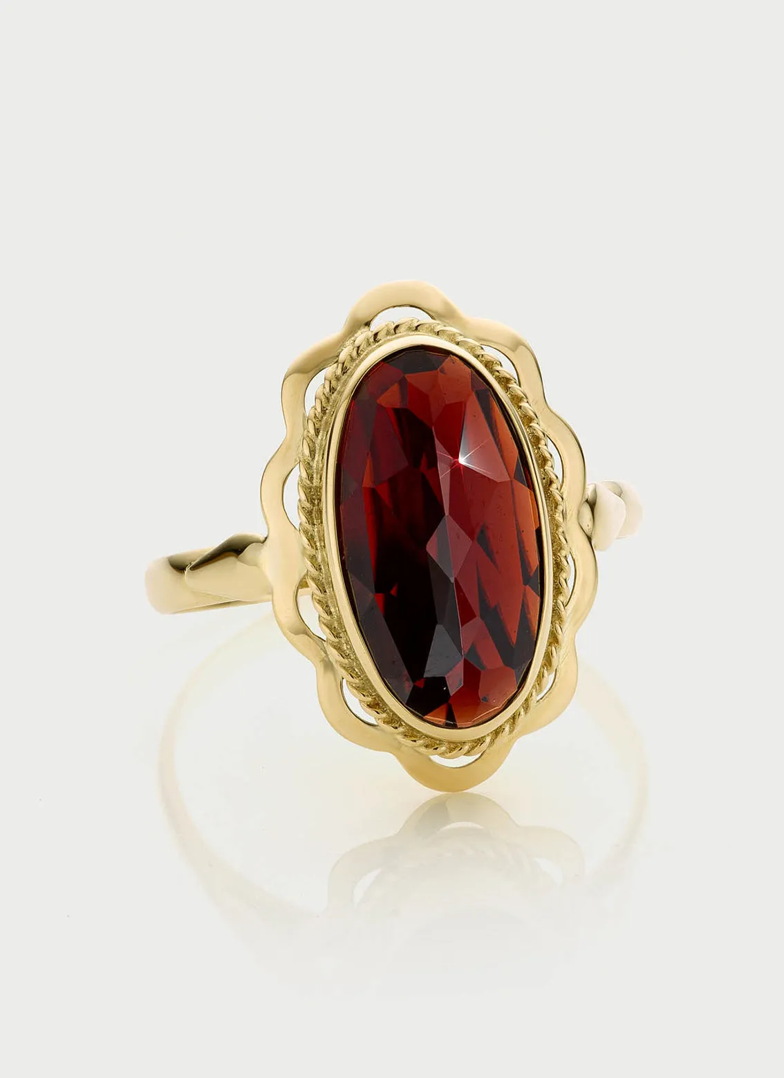 Poppy garnet ring 14k gold