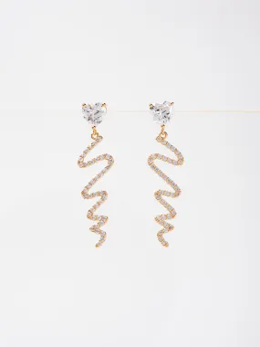 Pricilla Snake CZ Diamond Drop Earrings