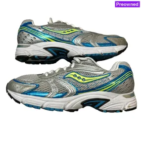 SAUCONY Women's Grid Phantom 4 -Silver/Blue/Citron Running Shoe-Size 10M