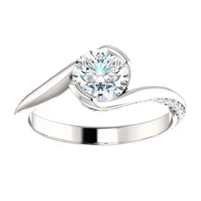 Solitaire Diamond Bypass Engagement Ring