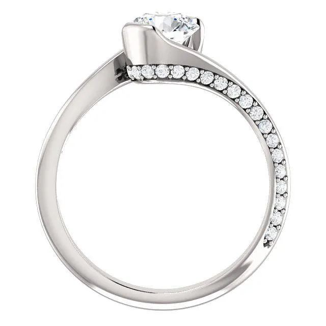 Solitaire Diamond Bypass Engagement Ring