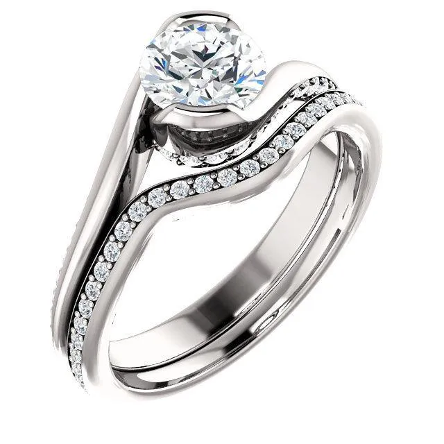 Solitaire Diamond Bypass Engagement Ring