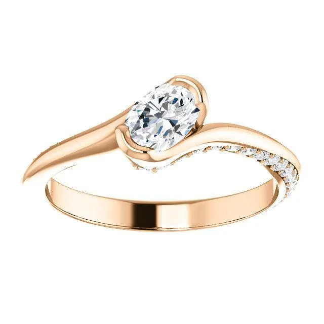 Solitaire Diamond Bypass Engagement Ring