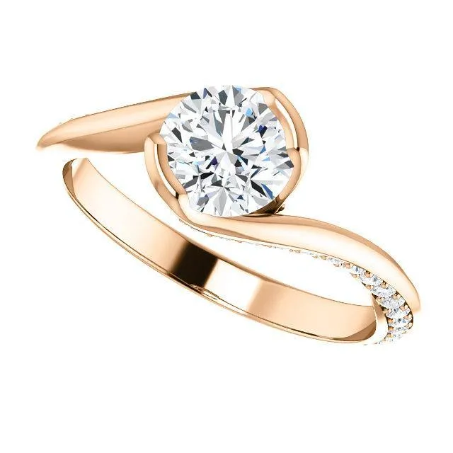 Solitaire Diamond Bypass Engagement Ring