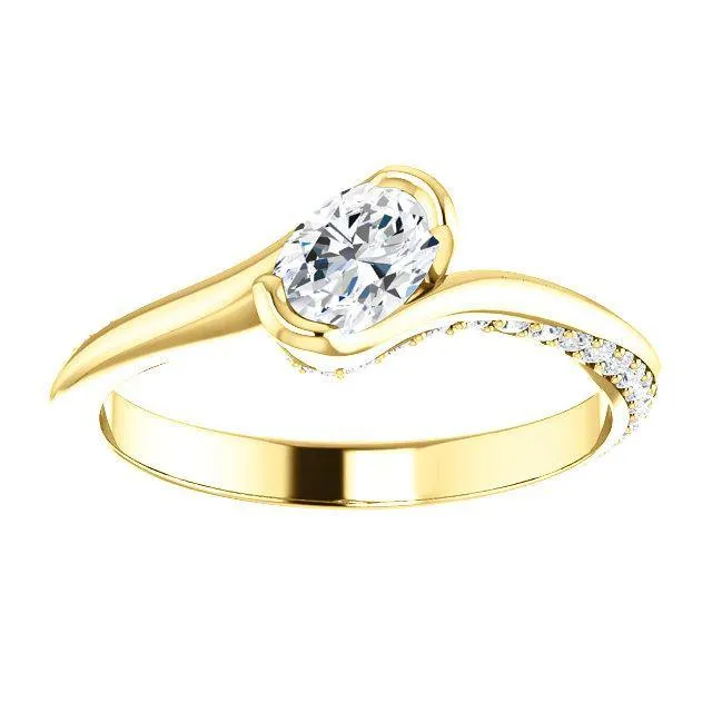 Solitaire Diamond Bypass Engagement Ring