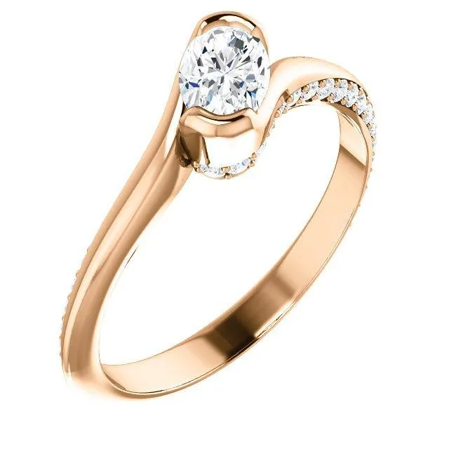 Solitaire Diamond Bypass Engagement Ring