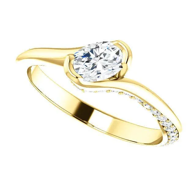 Solitaire Diamond Bypass Engagement Ring