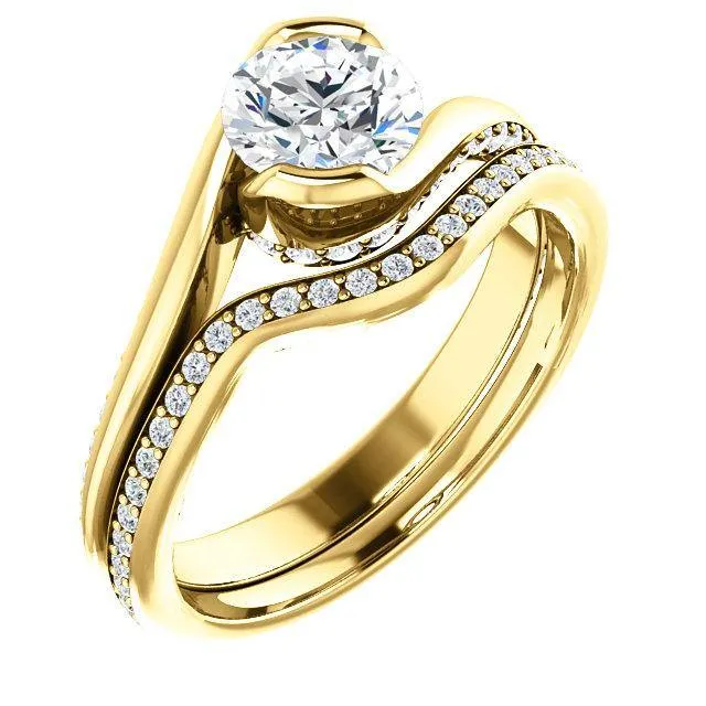 Solitaire Diamond Bypass Engagement Ring