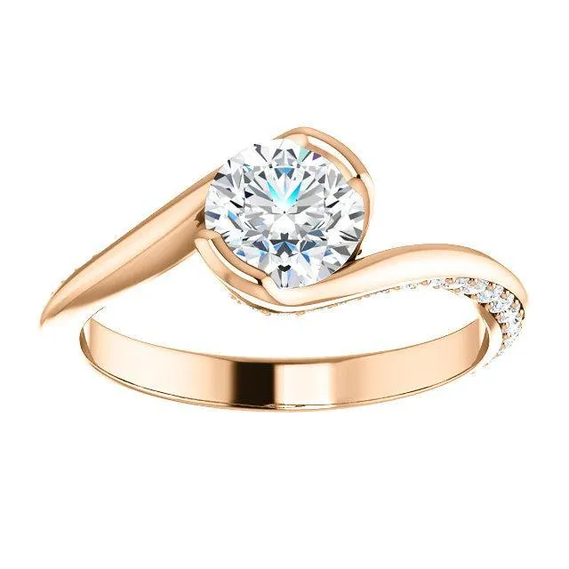 Solitaire Diamond Bypass Engagement Ring