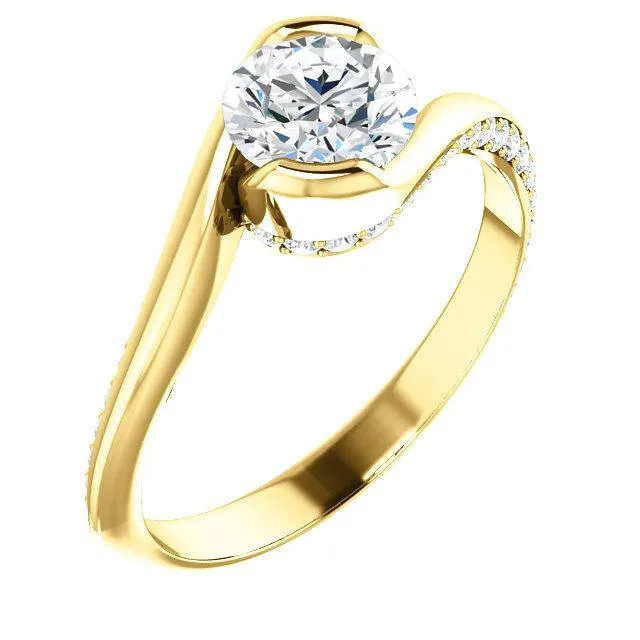 Solitaire Diamond Bypass Engagement Ring