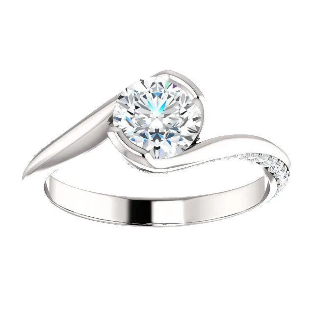 Solitaire Diamond Bypass Engagement Ring