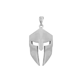 Spartan Helmet Pendant - White Gold