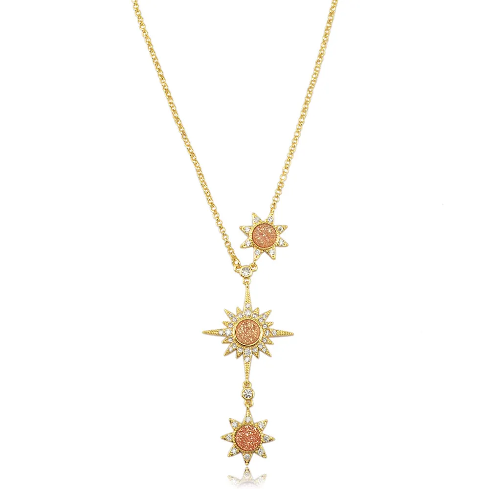 Star Druzy Diamond Chain Necklace