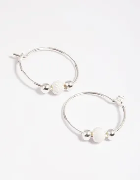 Sterling Silver Ball Hoop Earrings