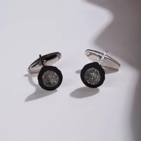 Tahitian Pearl Geode Cufflinks with Diamond