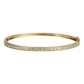 Thin Baguette and Diamond Bangle