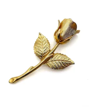 【USA輸入】 ヴィンテージ ゴールデン ローズ ブローチ/Vintage Golden Rose Brooch