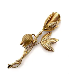 【USA輸入】 ヴィンテージ ゴールド ローズ ブローチ/Vintage Gold Rose Brooch