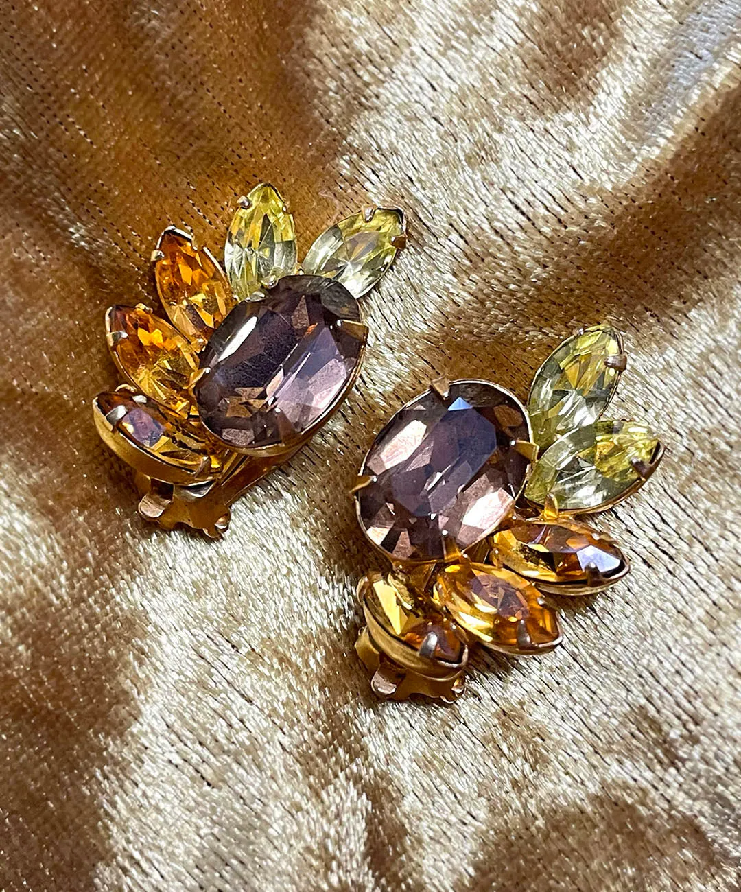 【USA輸入】ヴィンテージ KRAMER ビジュー イヤリング/Vintage KRAMER Bijou Clip On Earrings