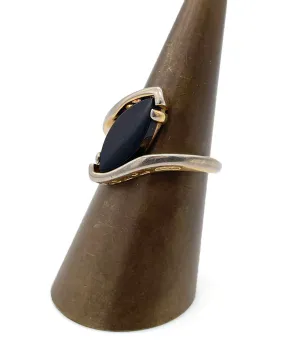 【USA輸入】ヴィンテージ ブラック マーキス リング/Vintage Black Marquise Ring