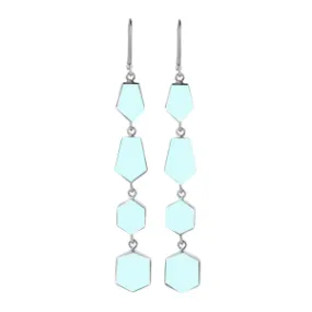 Vama | Zoe Earrings | Metal-Sterling Silver | Stone-Aqua Chalcedony | Finish-Matt