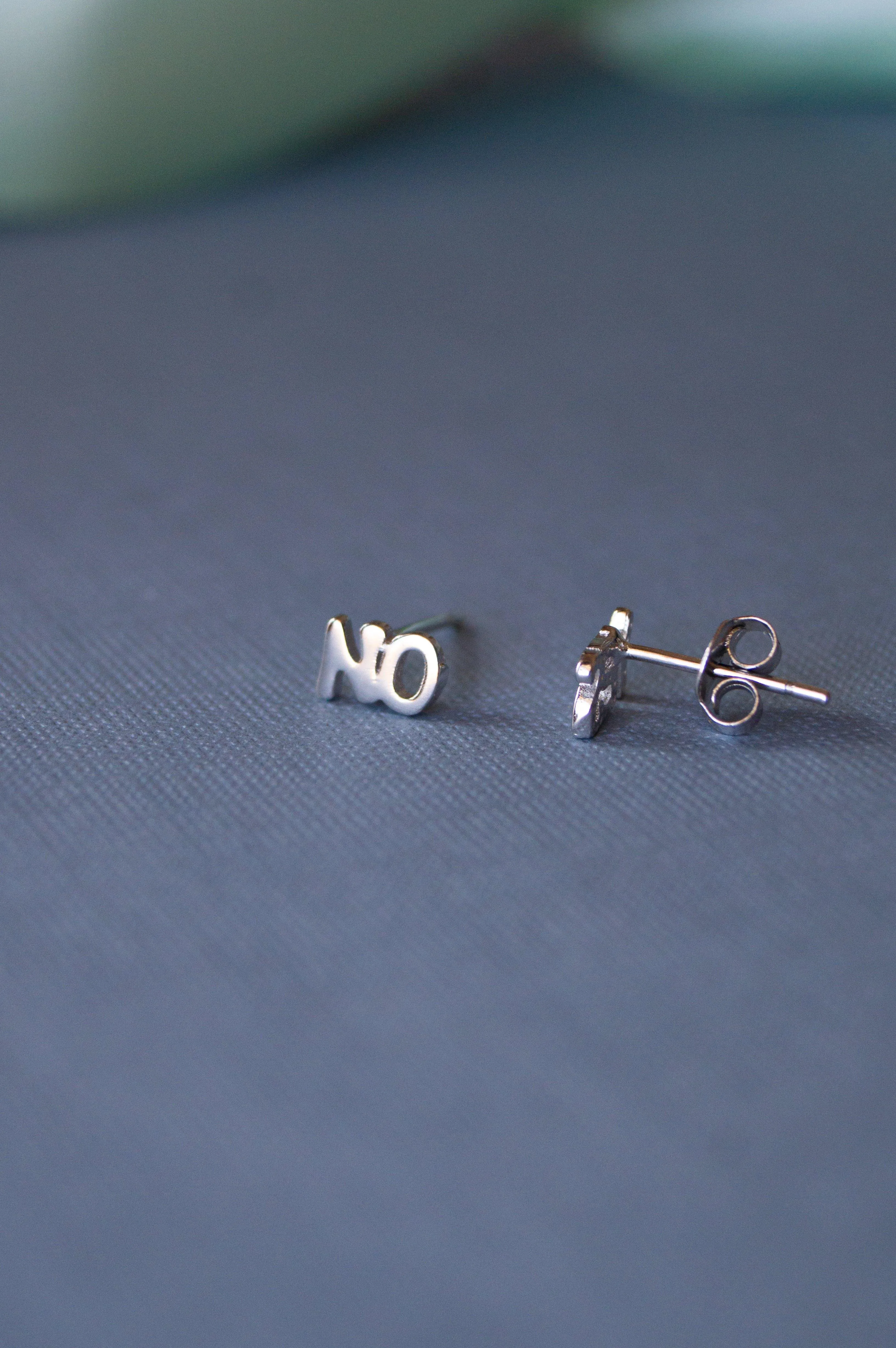 Yes Or No Gold Plated Mini Sterling Silver Stud Earrings