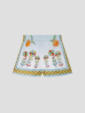 Yoruba Flowers Silk Shorts