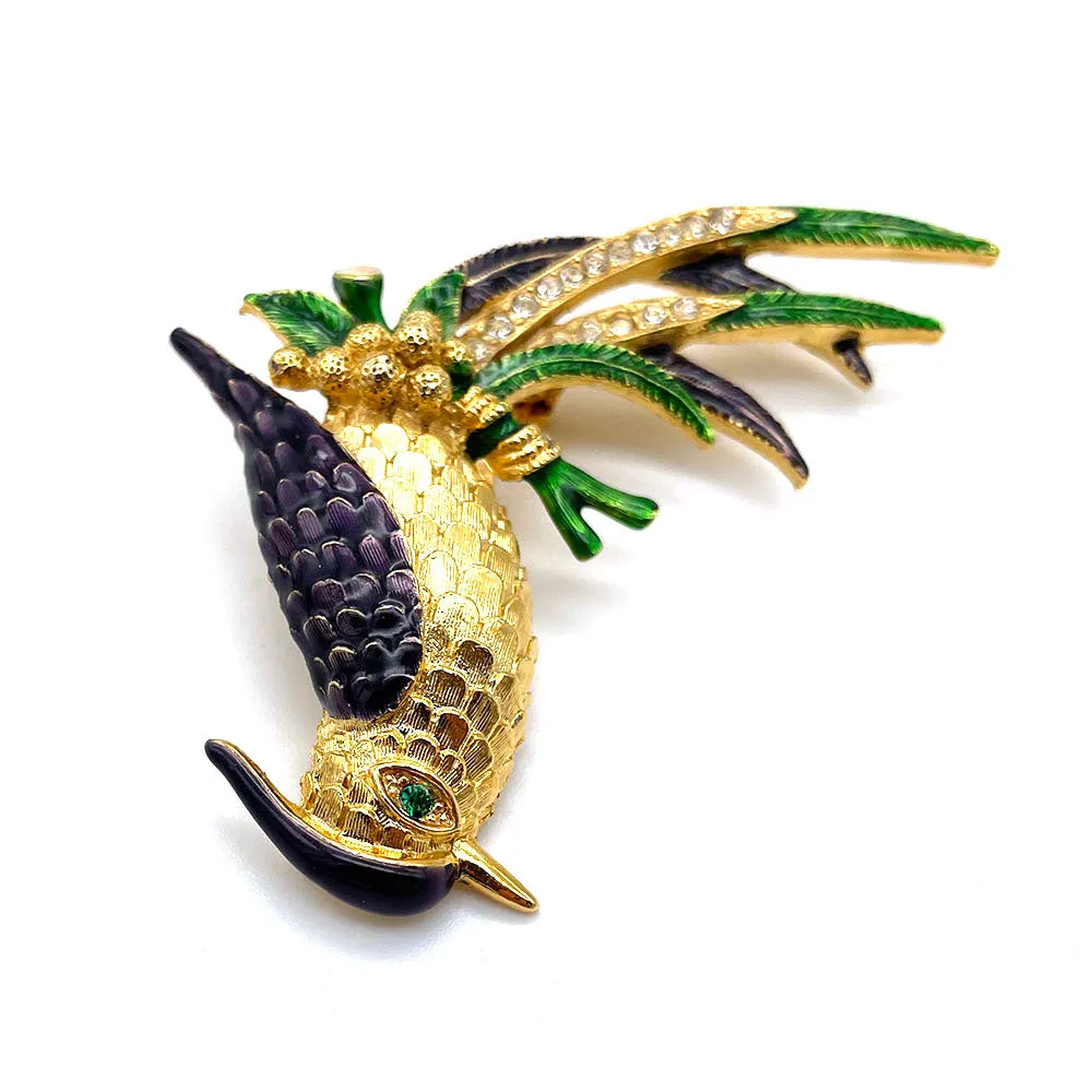 【フランス輸入】ヴィンテージ SPHINX バード エナメル ビジュー ブローチ/Vintage SPHINX Bird Enamel Bijou Brooch