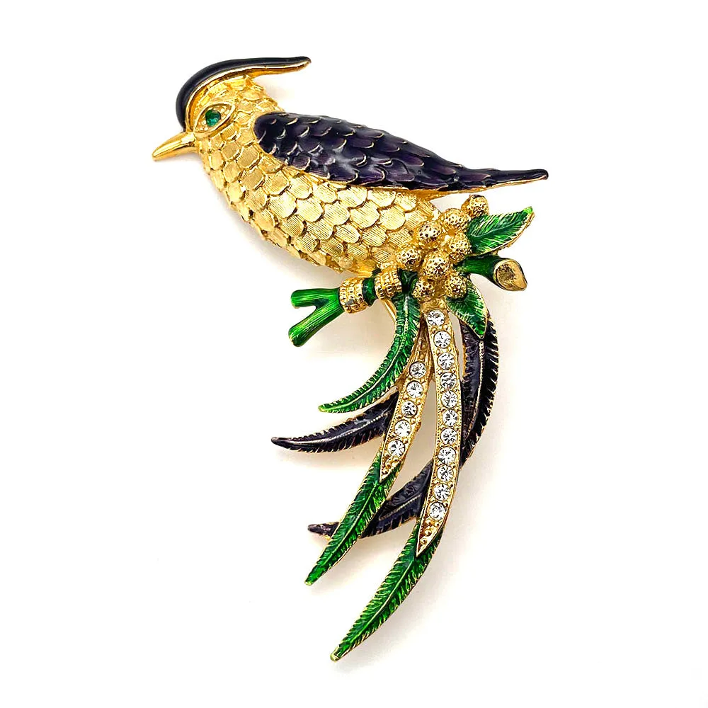 【フランス輸入】ヴィンテージ SPHINX バード エナメル ビジュー ブローチ/Vintage SPHINX Bird Enamel Bijou Brooch