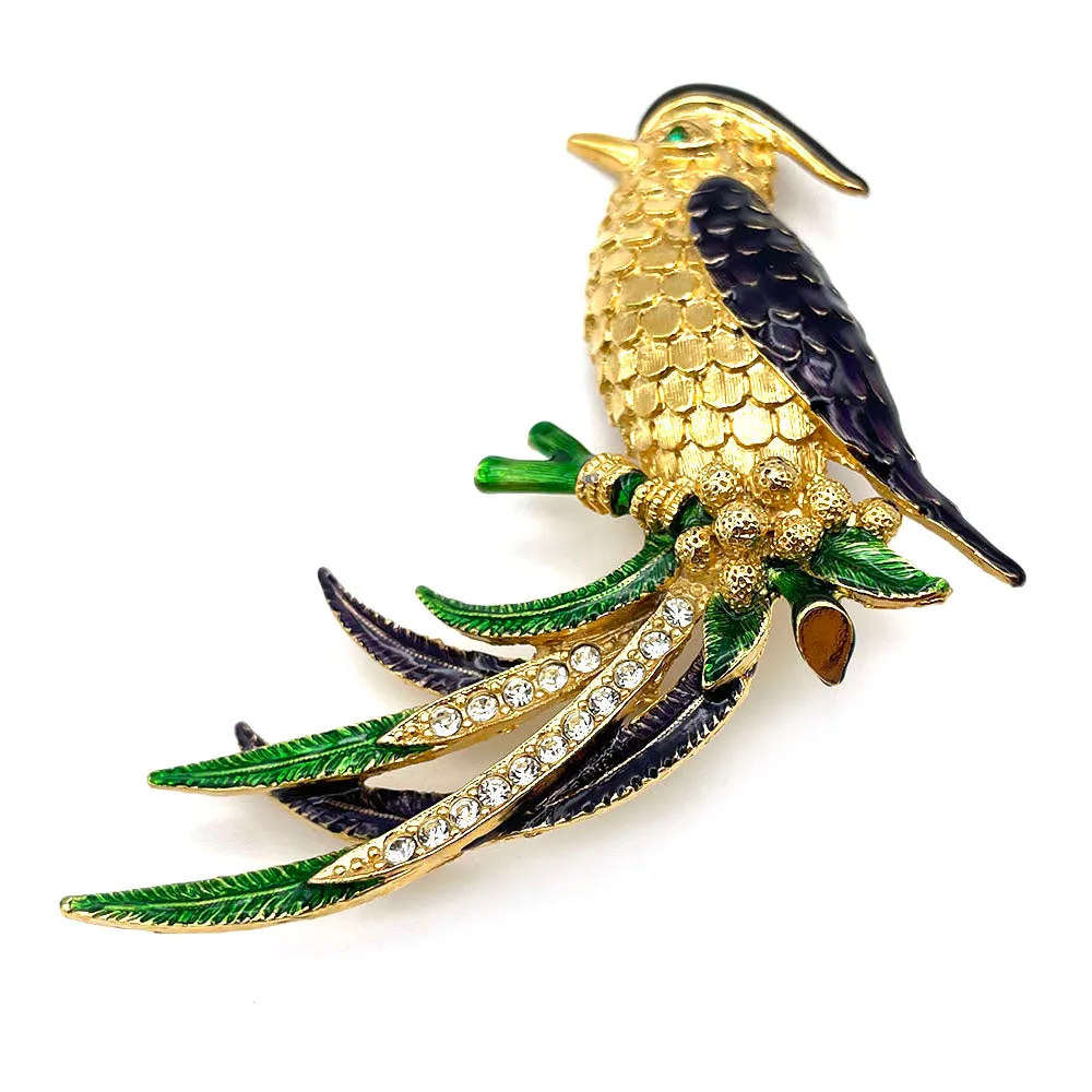 【フランス輸入】ヴィンテージ SPHINX バード エナメル ビジュー ブローチ/Vintage SPHINX Bird Enamel Bijou Brooch