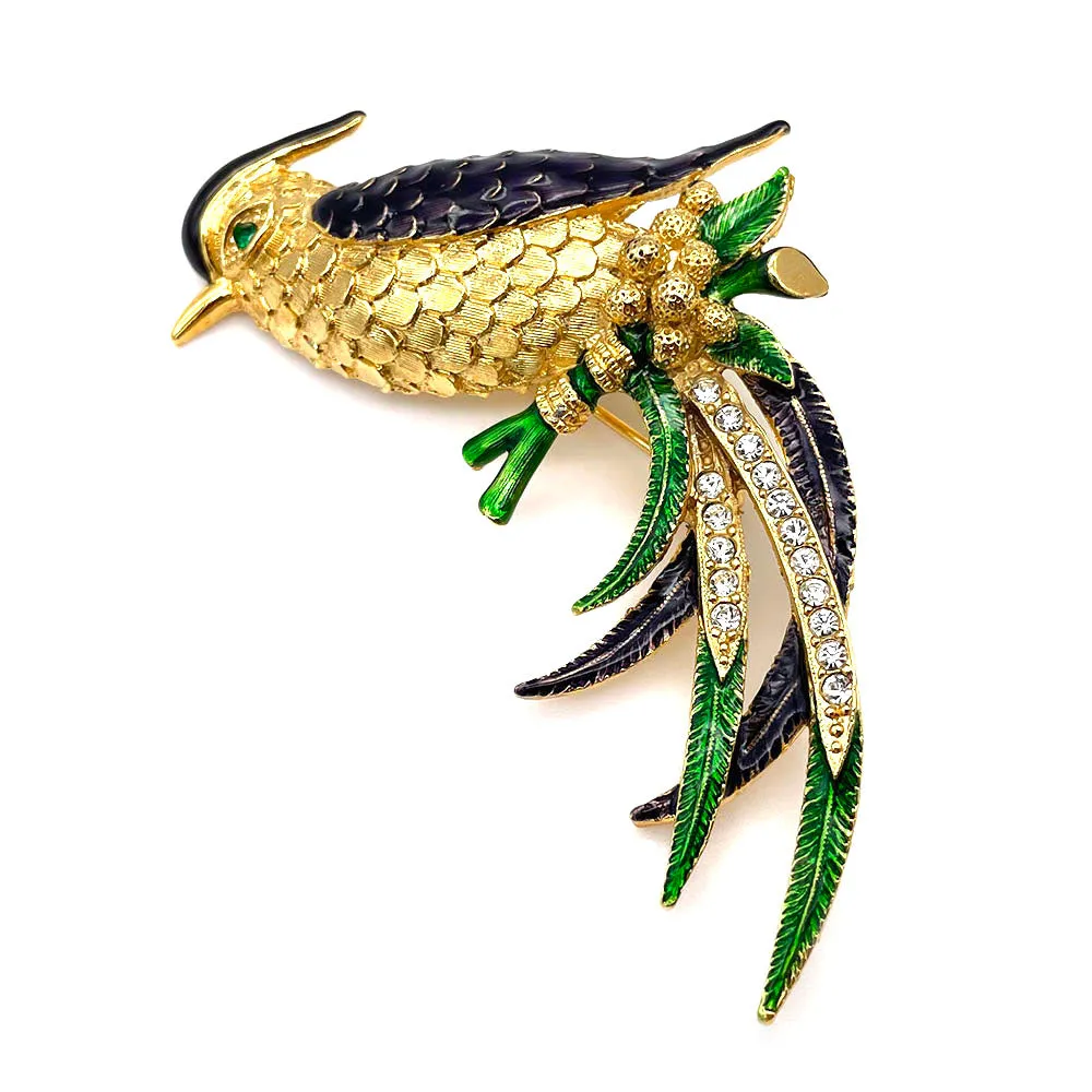 【フランス輸入】ヴィンテージ SPHINX バード エナメル ビジュー ブローチ/Vintage SPHINX Bird Enamel Bijou Brooch